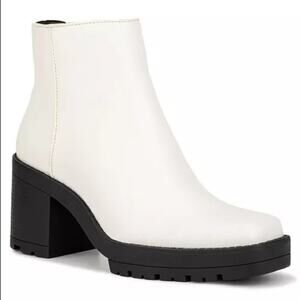 New York And Company Women’s Alex Square Toe Bootie White 9M